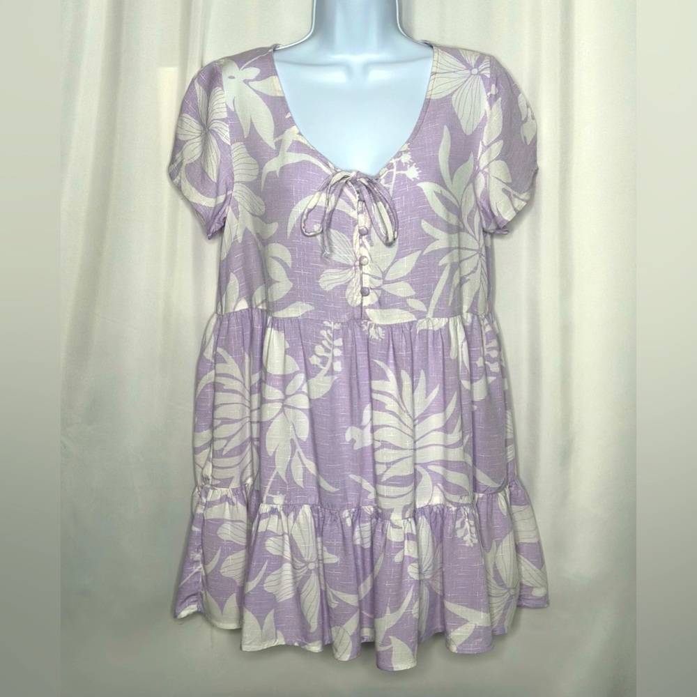 Kiwi + Punch Lilac and White Floral Women's Dress (647)